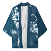 Kia Orana Cook Islands Tapa Floral With Cross Kimono Navy Blue LT7 Unisex Navy Blue - Polynesian Pride
