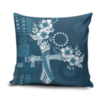 Kia Orana Cook Islands Tapa Floral With Cross Pillow Cover Navy Blue LT7 Navy Blue - Polynesian Pride