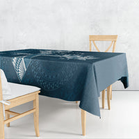 Kia Orana Cook Islands Tapa Floral With Cross Tablecloth Navy Blue LT7 - Polynesian Pride