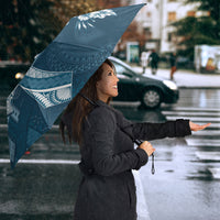 Kia Orana Cook Islands Tapa Floral With Cross Umbrella Navy Blue LT7 - Polynesian Pride