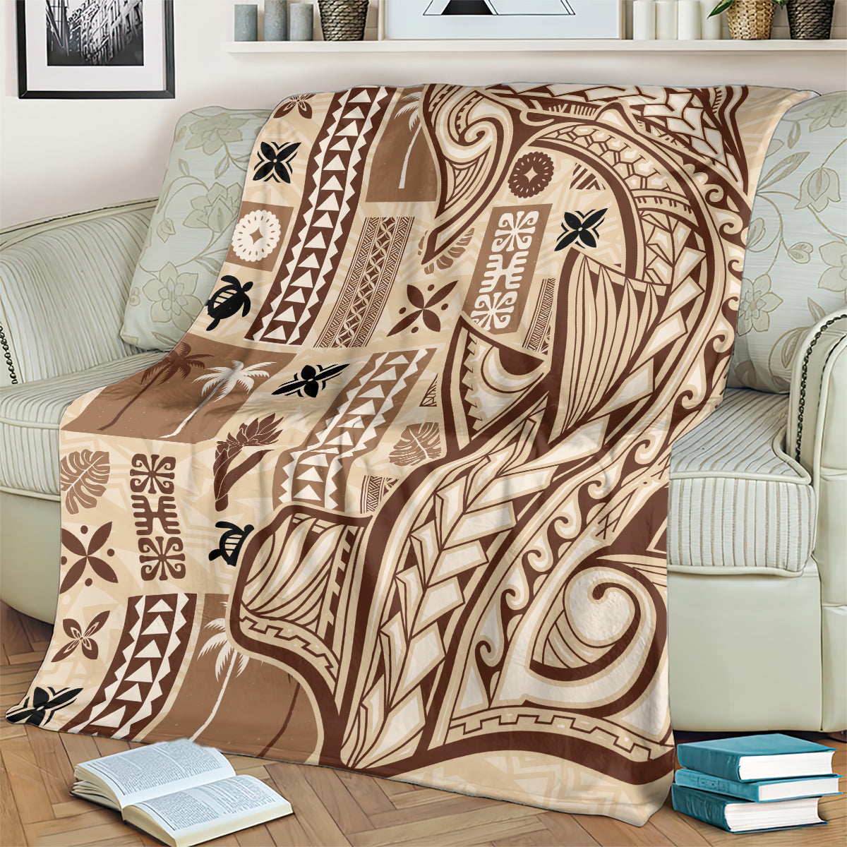 Samoa Tapa Blanket Siapo Mix Tatau Patterns LT7 - Polynesian Pride