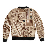 Samoa Tapa Bomber Jacket Siapo Mix Tatau Patterns LT7 - Polynesian Pride