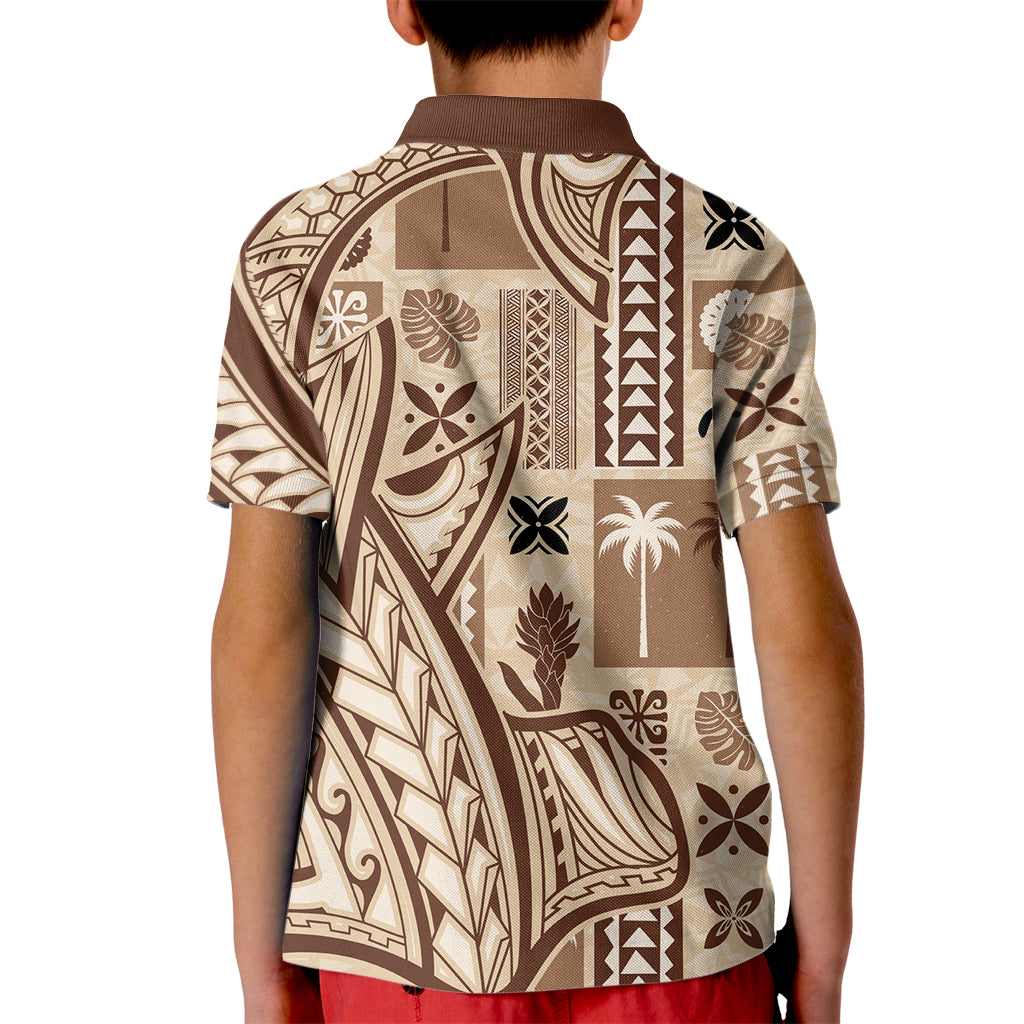 Samoa Tapa Kid Polo Shirt Siapo Mix Tatau Patterns LT7 - Polynesian Pride