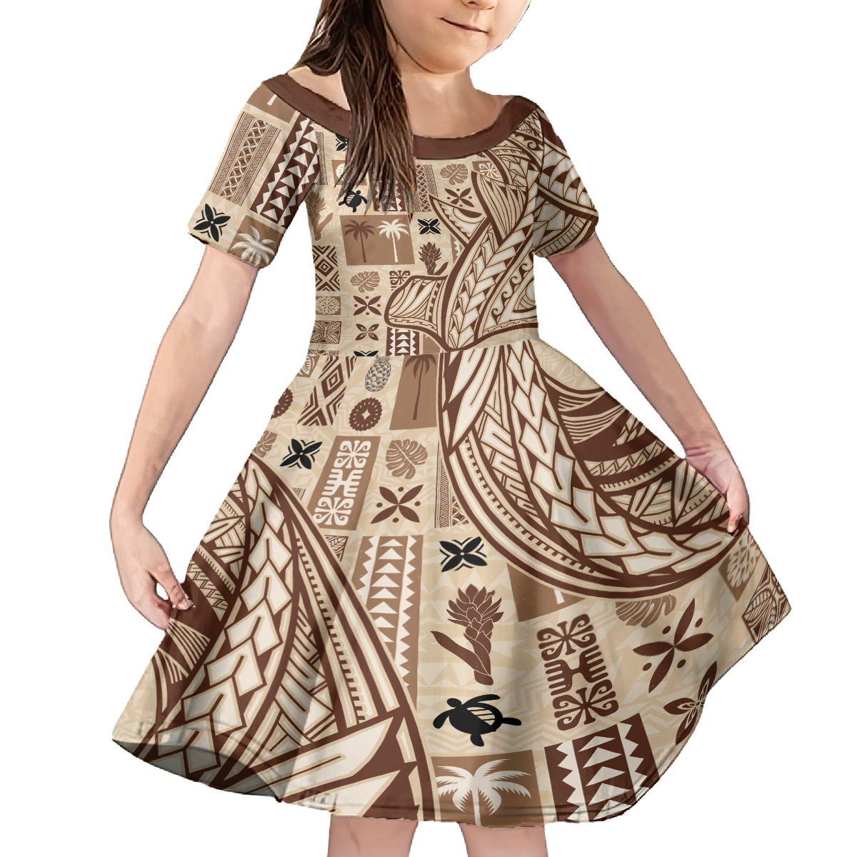 samoa-tapa-kid-short-sleeve-dress-siapo-mix-tatau-patterns