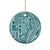 Samoa Tapa Ceramic Ornament Siapo Mix Tatau Patterns - Teal LT7 - Polynesian Pride