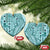 Samoa Tapa Ceramic Ornament Siapo Mix Tatau Patterns - Teal LT7 Heart Teal - Polynesian Pride