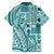 Samoa Tapa Family Matching Off Shoulder Maxi Dress and Hawaiian Shirt Siapo Mix Tatau Patterns - Teal LT7 - Polynesian Pride