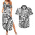 Samoa Tapa Couples Matching Summer Maxi Dress and Hawaiian Shirt Siapo Mix Tatau Patterns - White LT7 White - Polynesian Pride