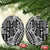 Samoa Tapa Ceramic Ornament Siapo Mix Tatau Patterns - Black LT7 Oval Black - Polynesian Pride