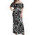 Samoa Tapa Off Shoulder Maxi Dress Siapo Mix Tatau Patterns - Black LT7 Women Black - Polynesian Pride