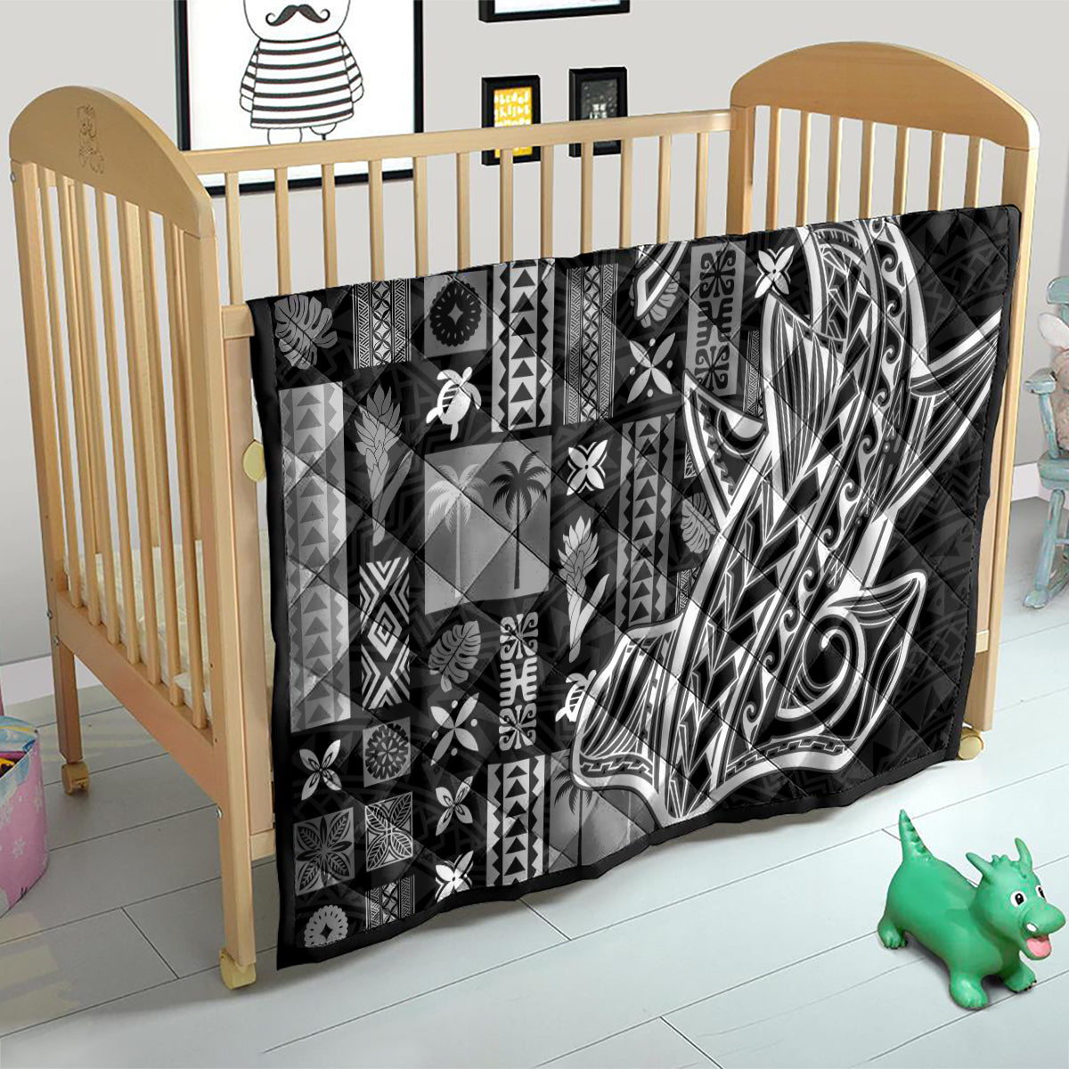 Samoa Tapa Quilt - Siapo Mix Tatau Patterns Black LT7 - Polynesian Pride