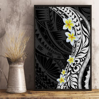 Hawaii Aloha Canvas Wall Art Plumeria Vintage - Black LT7 - Polynesian Pride