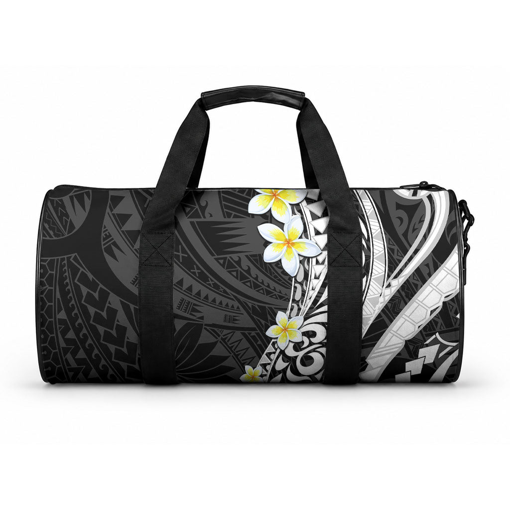 Hawaii Aloha Duffle Bag Plumeria Vintage - Black