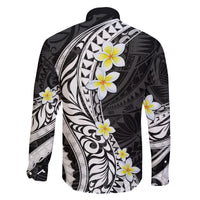Hawaii Aloha Family Matching Mermaid Dress and Hawaiian Shirt Plumeria Vintage - Black LT7 - Polynesian Pride