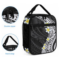 Hawaii Aloha Lunch Bag Plumeria Vintage - Black