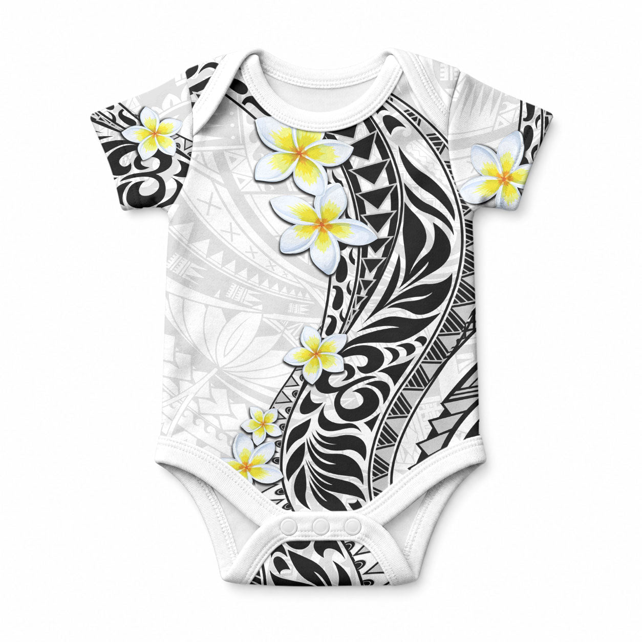 Hawaii Aloha Baby Onesie Plumeria Vintage - White