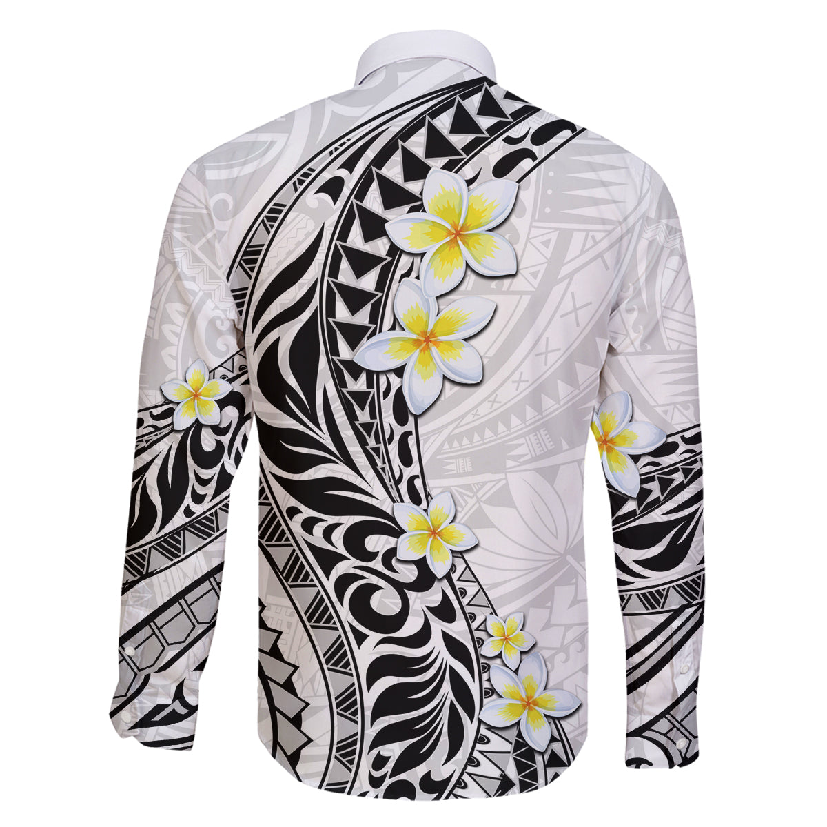 Hawaii Aloha Family Matching Long Sleeve Bodycon Dress and Hawaiian Shirt Plumeria Vintage - White LT7 - Polynesian Pride