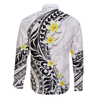 Hawaii Aloha Family Matching Short Sleeve Bodycon Dress and Hawaiian Shirt Plumeria Vintage - White LT7 - Polynesian Pride