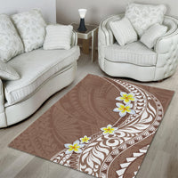Hawaii Aloha Area Rug Plumeria Vintage - Brown LT7 - Polynesian Pride
