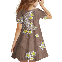 Hawaii Aloha Family Matching Puletasi Dress and Hawaiian Shirt Plumeria Vintage - Brown LT7 - Polynesian Pride