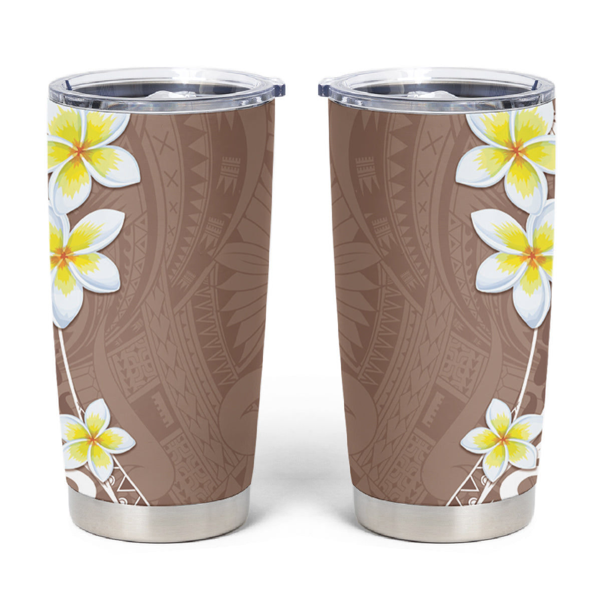 Hawaii Aloha Tumbler Cup Plumeria Vintage - Beige