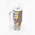 Hawaii Aloha Tumbler With Handle Plumeria Vintage - Beige