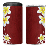 Hawaii Aloha 4 in 1 Can Cooler Tumbler Plumeria Vintage - Red