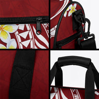 Hawaii Aloha Duffle Bag Plumeria Vintage - Crimson
