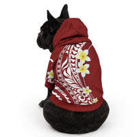 Hawaii Aloha Pet Hoodie Plumeria Vintage - Crimson