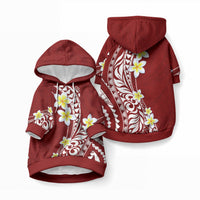 Hawaii Aloha Pet Hoodie Plumeria Vintage - Crimson