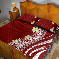 Hawaii Aloha Quilt Bed Set Plumeria Vintage - Crimson LT7 - Polynesian Pride