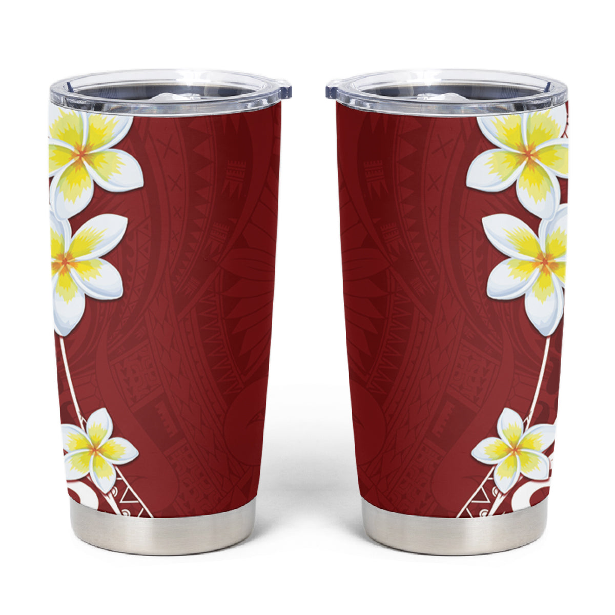 Hawaii Aloha Tumbler Cup Plumeria Vintage - Red