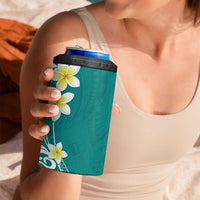 Hawaii Aloha 4 in 1 Can Cooler Tumbler Plumeria Vintage - Teal