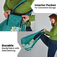 Hawaii Aloha Grocery Bag Plumeria Vintage - Teal