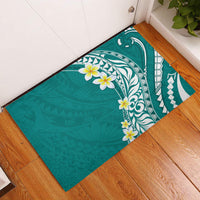 Hawaii Aloha Rubber Doormat Plumeria Vintage - Teal LT7 Teal - Polynesian Pride