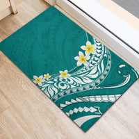 Hawaii Aloha Rubber Doormat Plumeria Vintage - Teal LT7 - Polynesian Pride