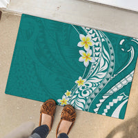 Hawaii Aloha Rubber Doormat Plumeria Vintage - Teal LT7 - Polynesian Pride