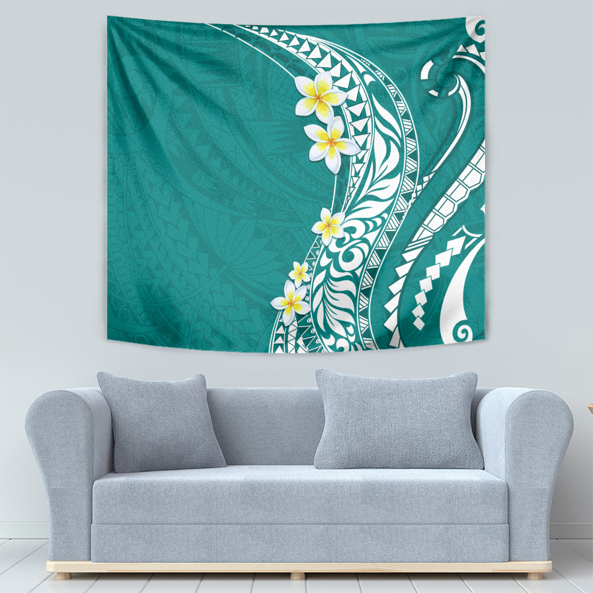 Hawaii Aloha Tapestry Plumeria Vintage - Teal LT7 - Polynesian Pride