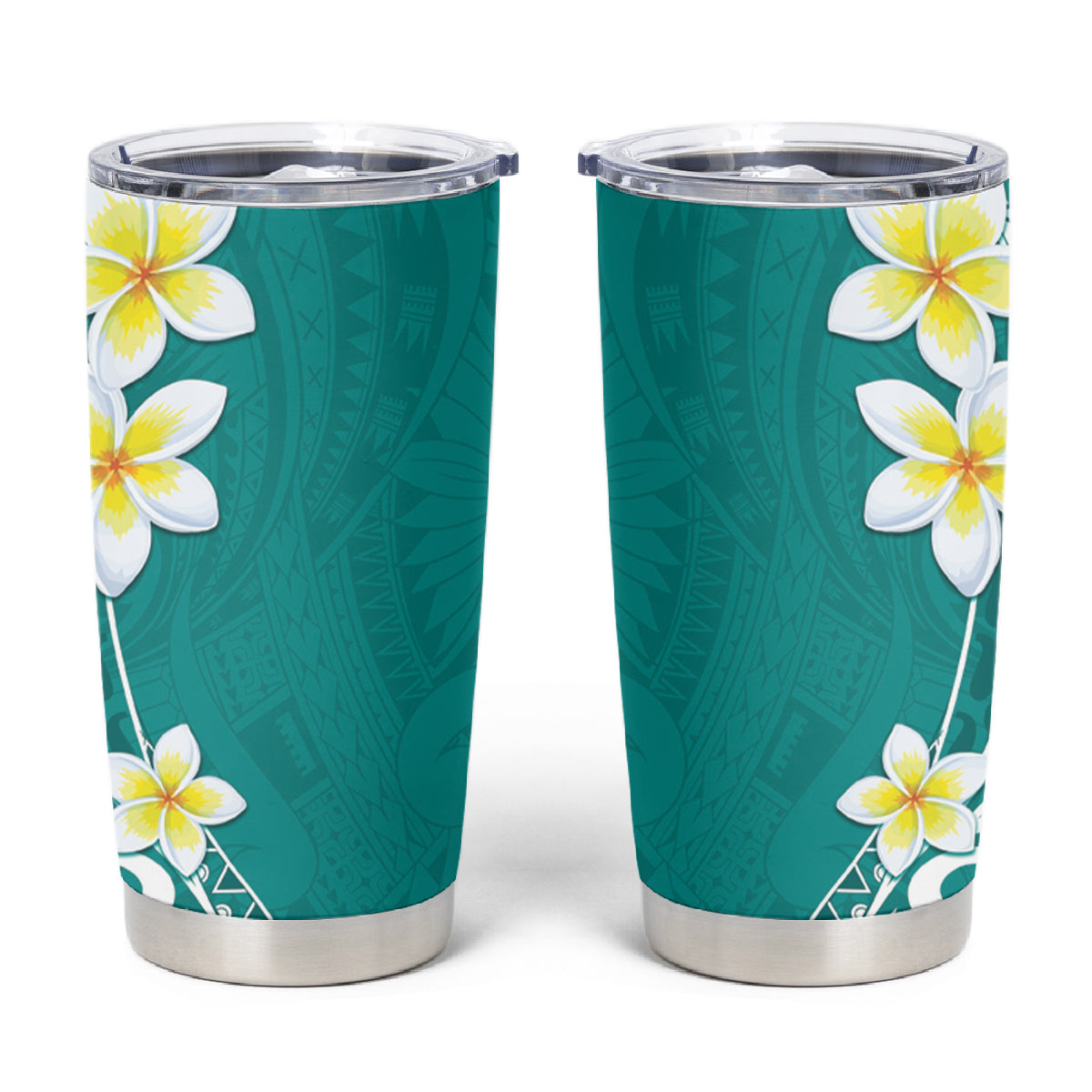 Hawaii Aloha Tumbler Cup Plumeria Vintage - Teal