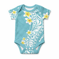 Hawaii Aloha Baby Onesie Plumeria Vintage - Turquoise