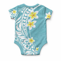 Hawaii Aloha Baby Onesie Plumeria Vintage - Turquoise