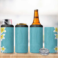 Hawaii Aloha 4 in 1 Can Cooler Tumbler Plumeria Vintage - Turquoise