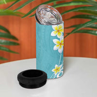 Hawaii Aloha 4 in 1 Can Cooler Tumbler Plumeria Vintage - Turquoise