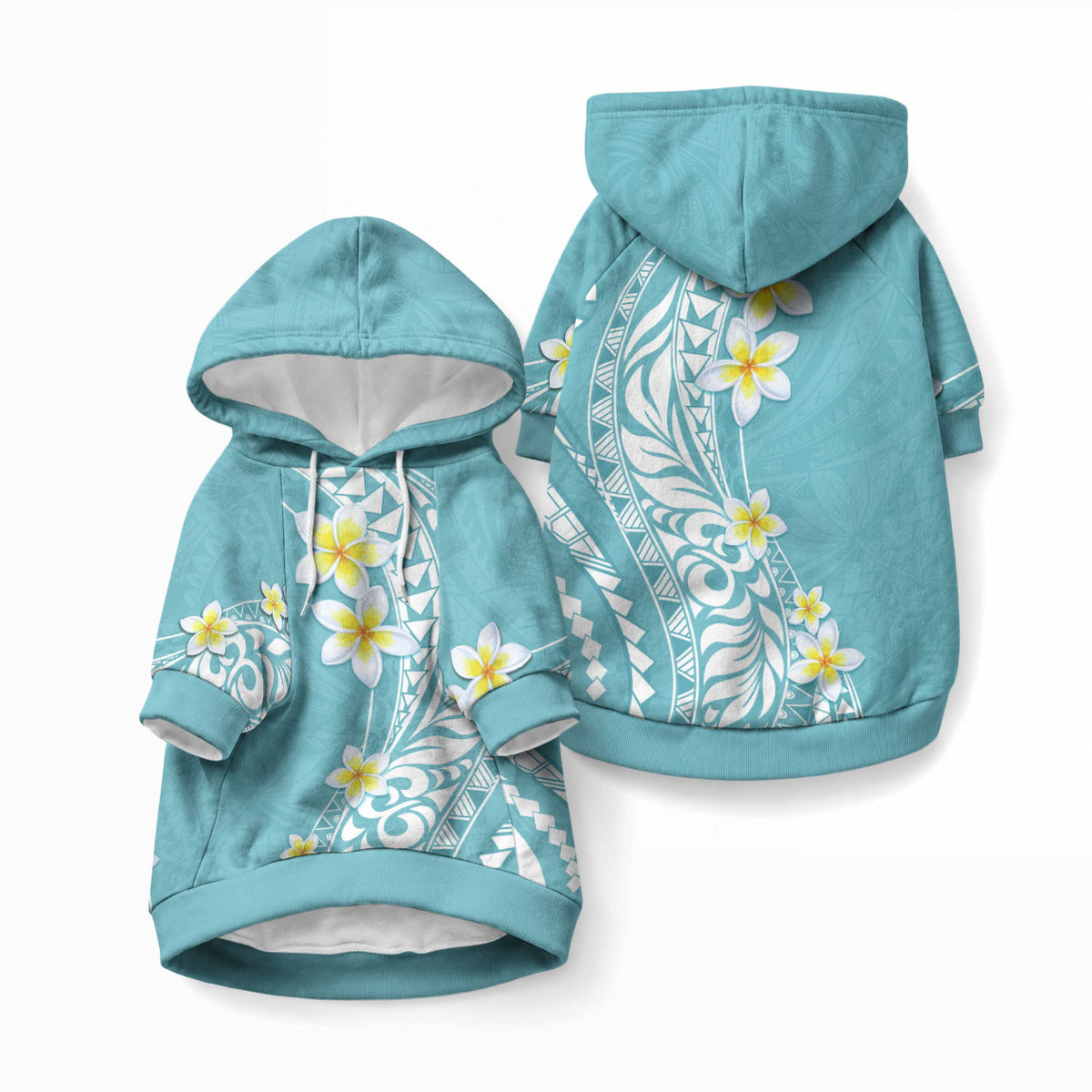 Hawaii Aloha Pet Hoodie Plumeria Vintage - Turquoise