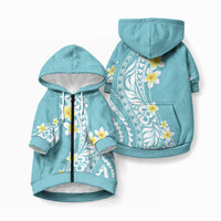 Hawaii Aloha Pet Hoodie Plumeria Vintage - Turquoise