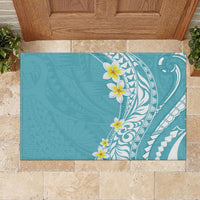 Hawaii Aloha Rubber Doormat Plumeria Vintage - Turquoise LT7 - Polynesian Pride