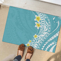 Hawaii Aloha Rubber Doormat Plumeria Vintage - Turquoise LT7 - Polynesian Pride