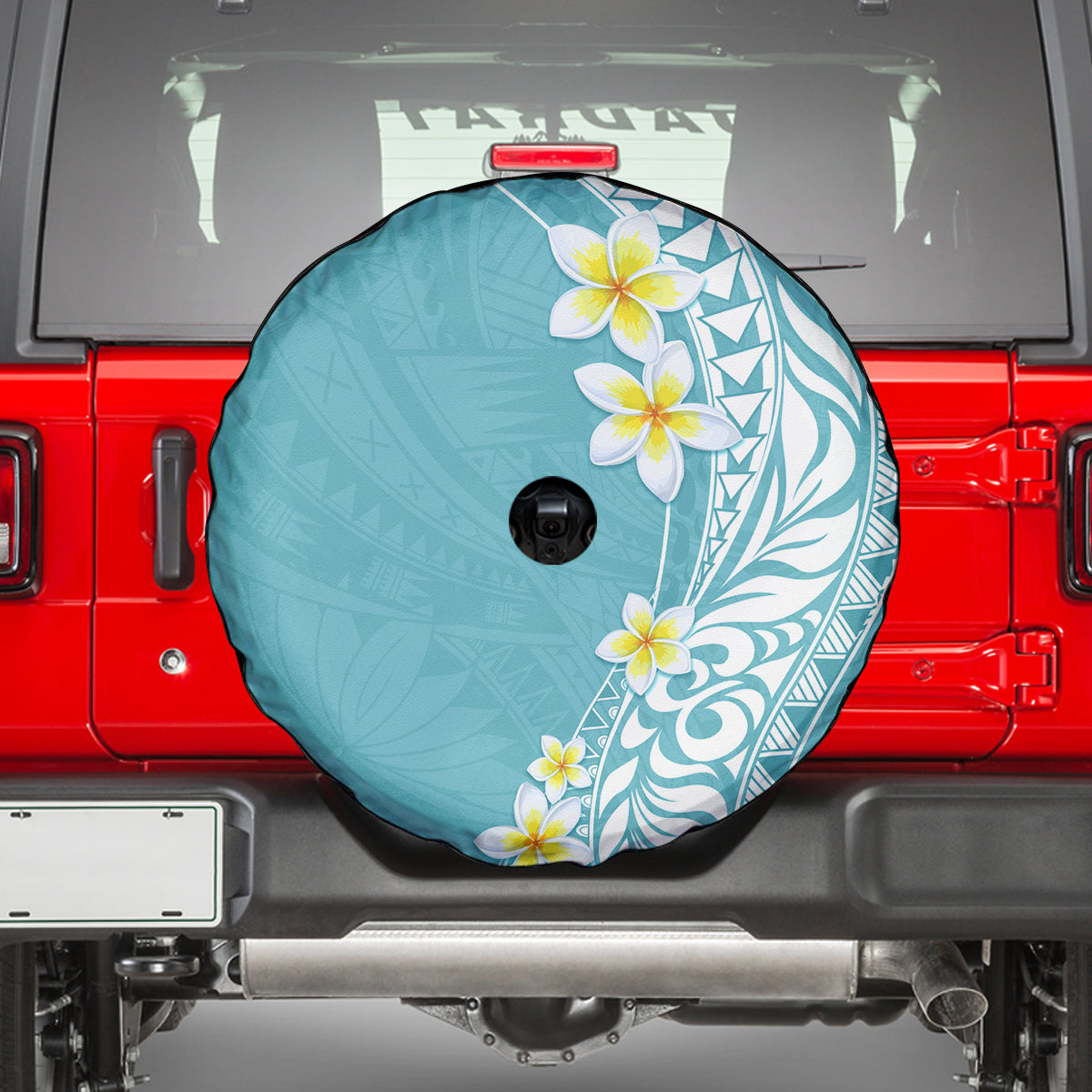 Hawaii Aloha Spare Tire Cover Plumeria Vintage - Turquoise LT7 - Polynesian Pride