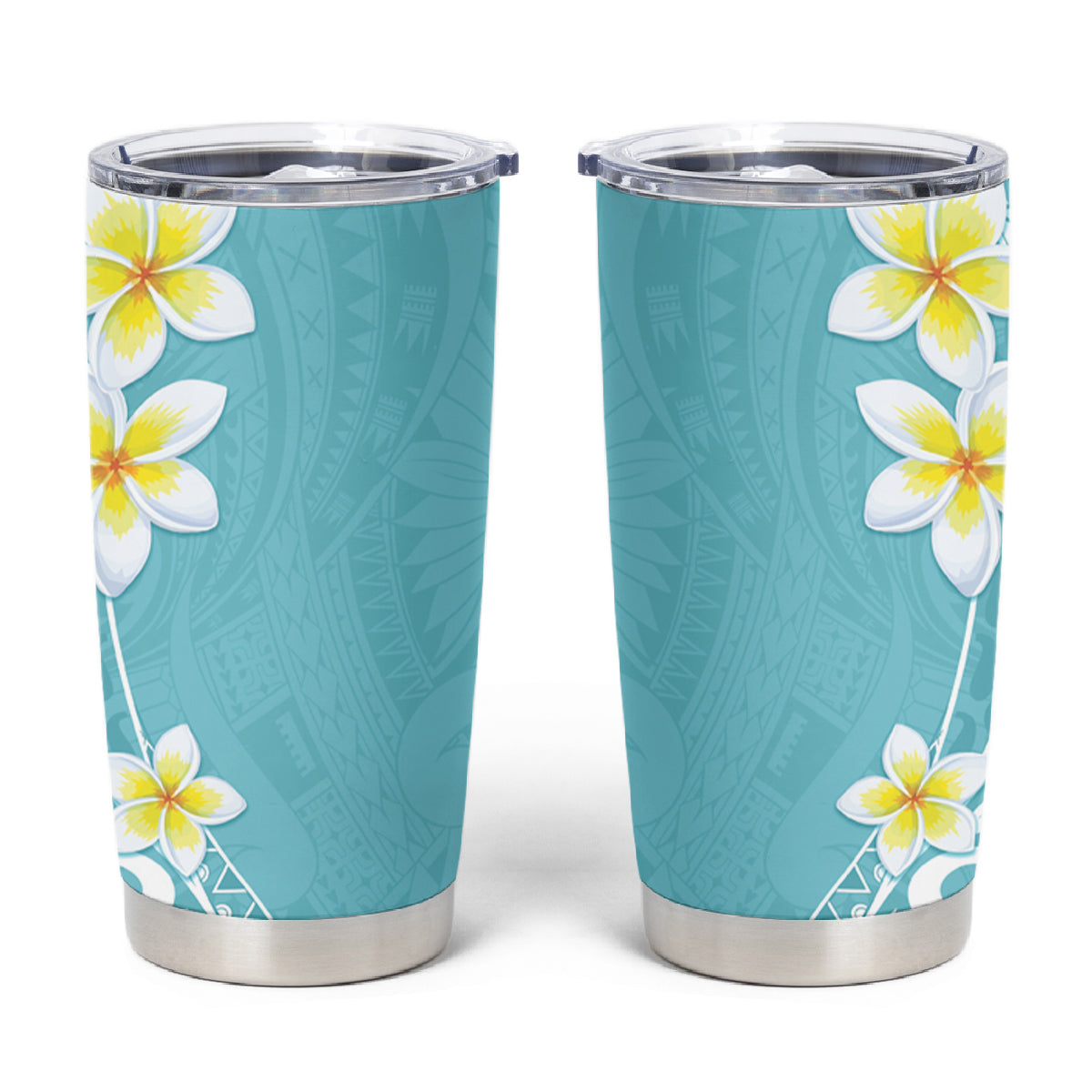 Hawaii Aloha Tumbler Cup Plumeria Vintage - Turquoise