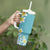 Hawaii Aloha Tumbler With Handle Plumeria Vintage - Turquoise